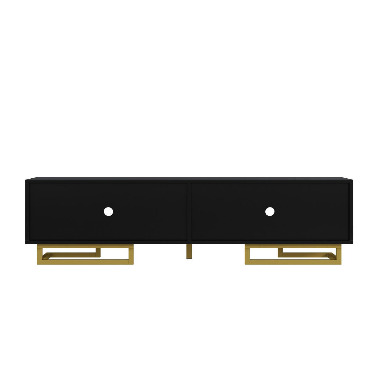 TV-LOWBOARD 160/38/44,5 cm mit 4 Türen und Soft-Close in Schwarz - Schwarz, Holzwerkstoff (160/44.5/38cm) - BEAOK