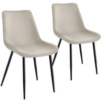 STUHL 2er Set Monroe 48 x 59 x 82 5 cm creme - Creme, Textil (48/82.5/59cm) - tectake