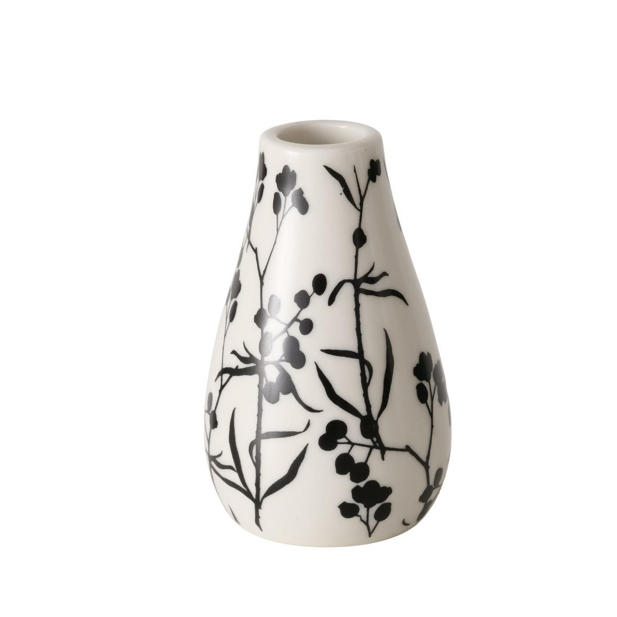 VASE handbemalt Berries - Weiß, Keramik (12cm) - Boltze Home