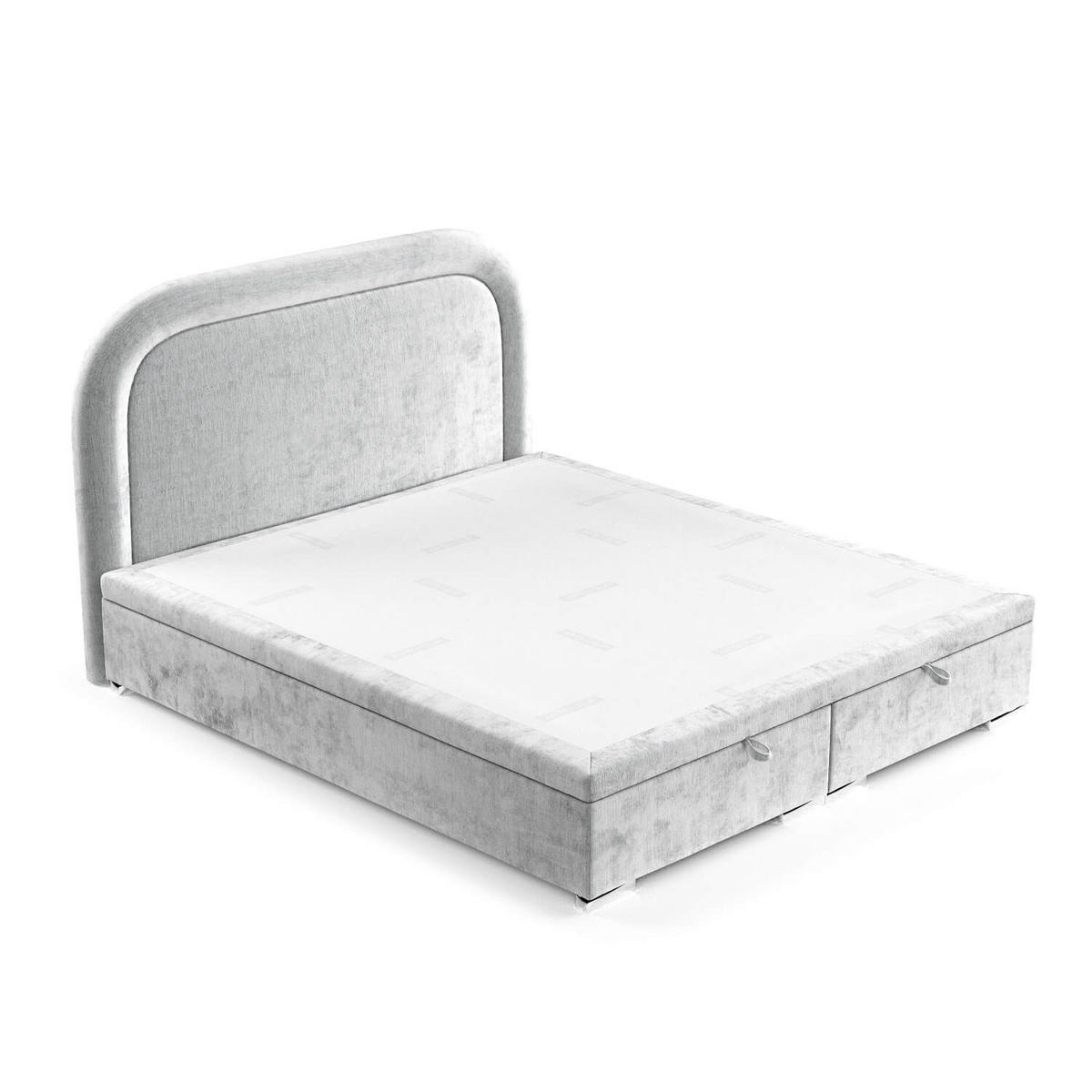 POLSTERBETT Harmony mit Stauraum 140/200 cm Hellgrau im Lotta Stoff - Chromfarben/Hellgrau, Holz/Holzwerkstoff (140/200cm) - AltaBeds