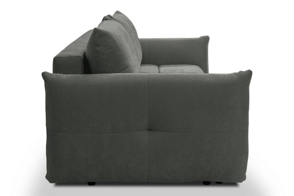BETTSOFA MODA Grau Chenille-Stoff mit Schlaffunktion - Grau, Holz (245/86/110cm) - MASSENO