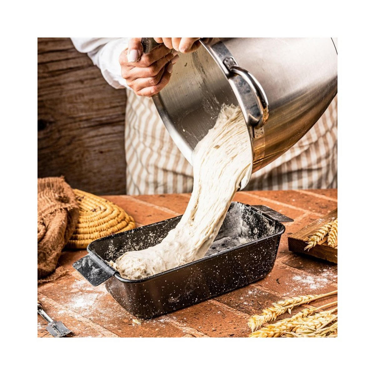 BROTBACKFORM 24x13,5cm mit Einsatz KH1953 - Schwarz, Metall (13.5/7/24cm) - Kinghoff 