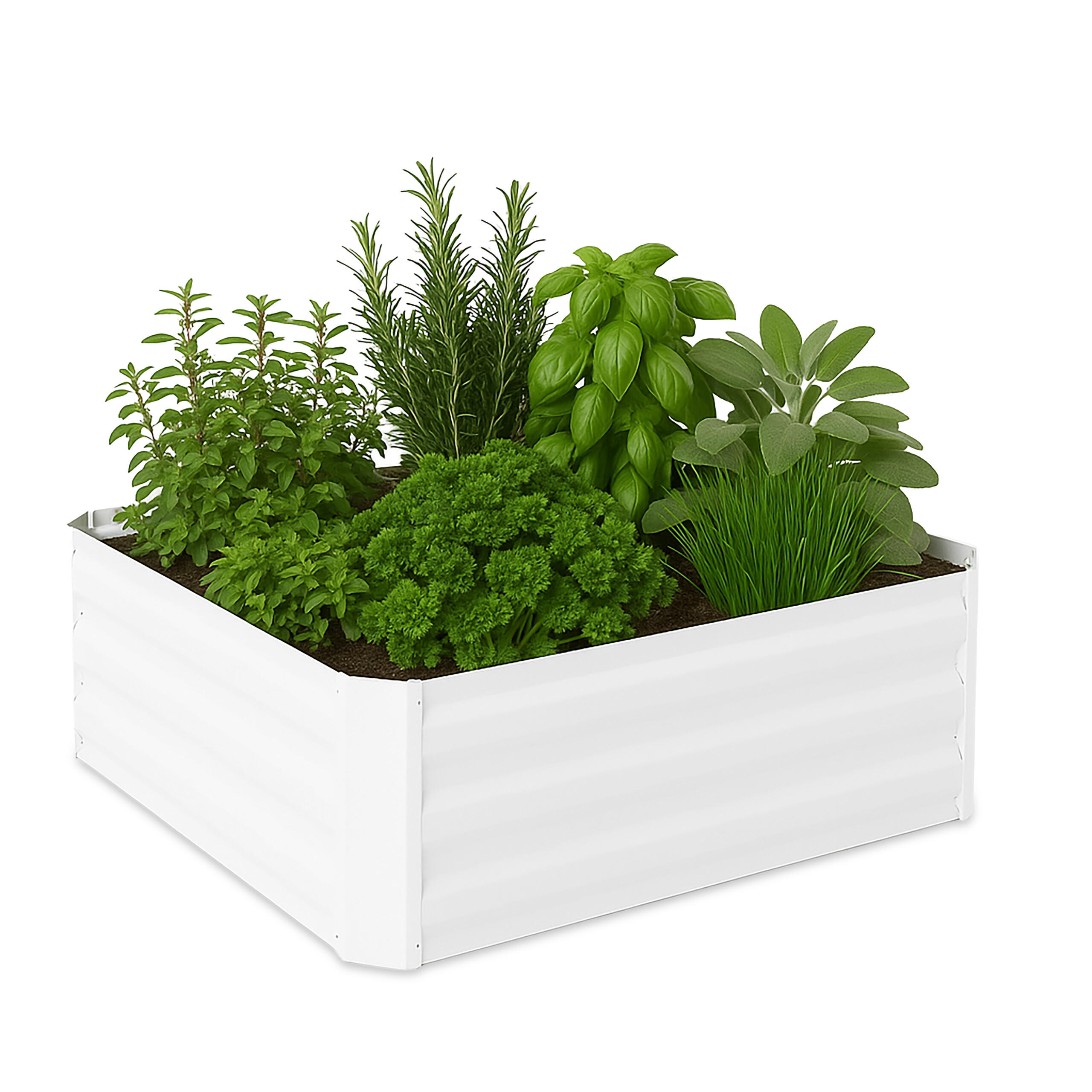 HOCHBEET - Weiß, Metall (90/30/90cm) - Relaxdays