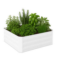 HOCHBEET - Weiß, Metall (90/30/90cm) - Relaxdays