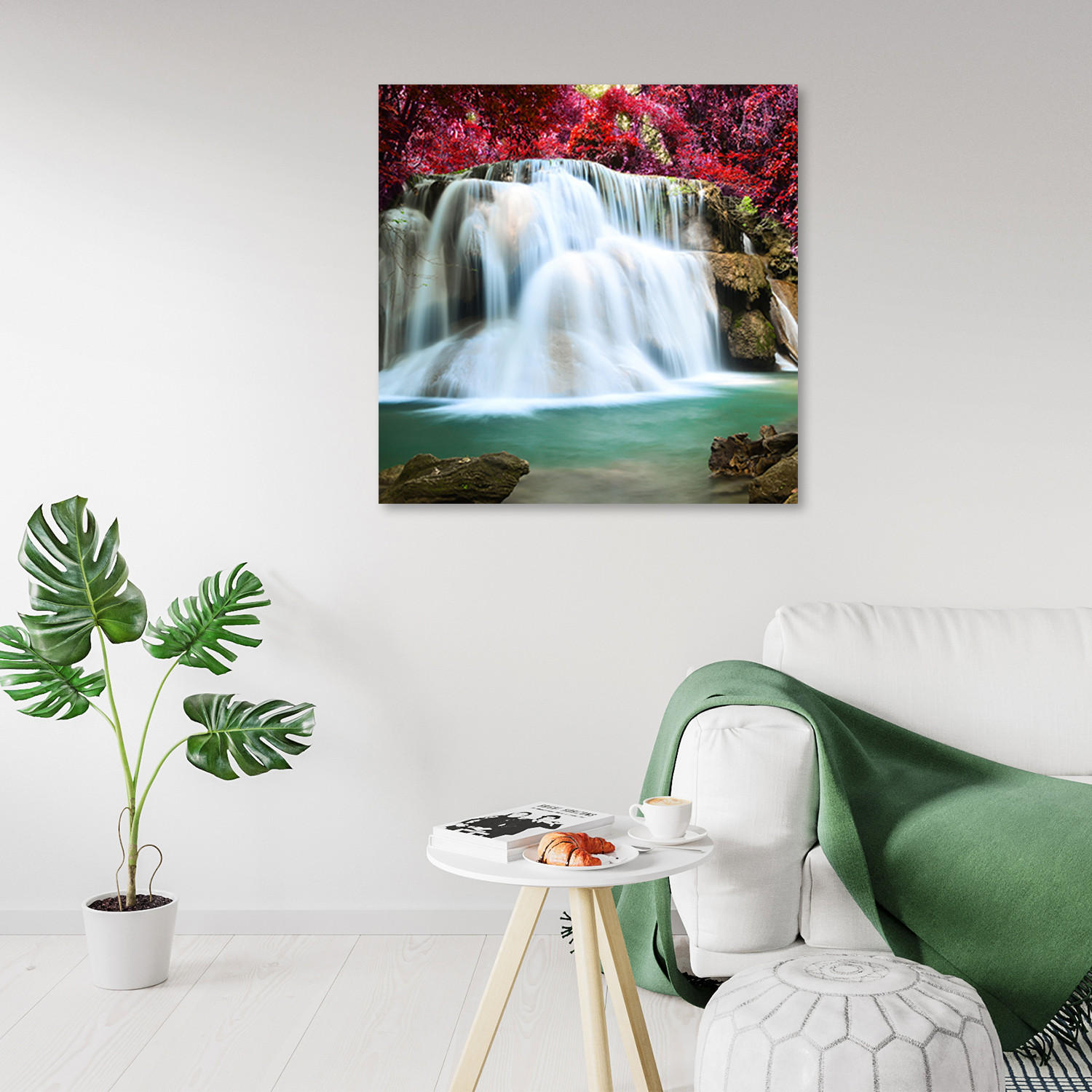 WANDBILD landschaften blau - Blau, Textil (50/50cm) - Feeby