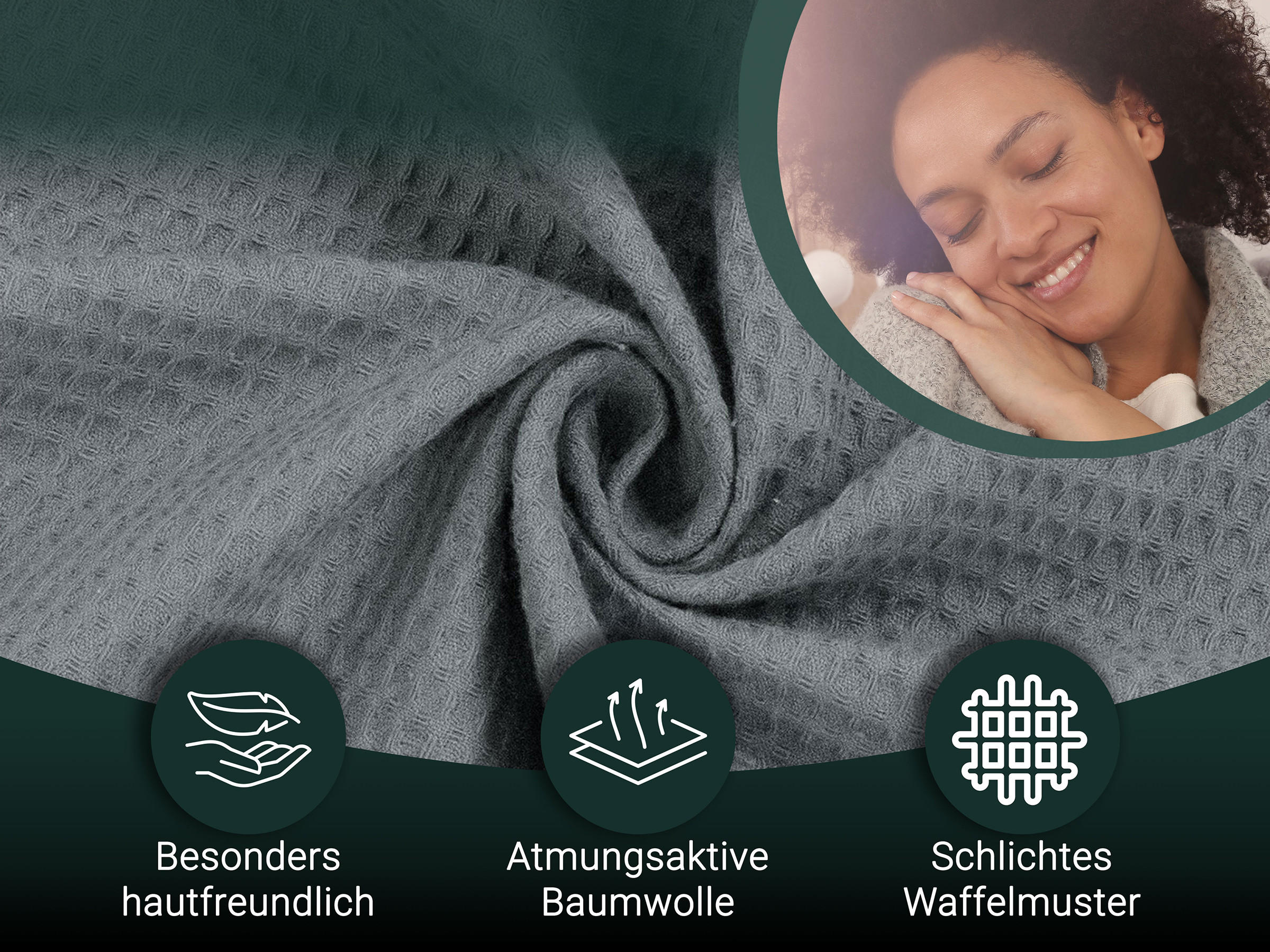 KUSCHELDECKE, 150x200 cm, 100% Baumwolle, Grau - Grau, Textil (150/200cm) - Zollner