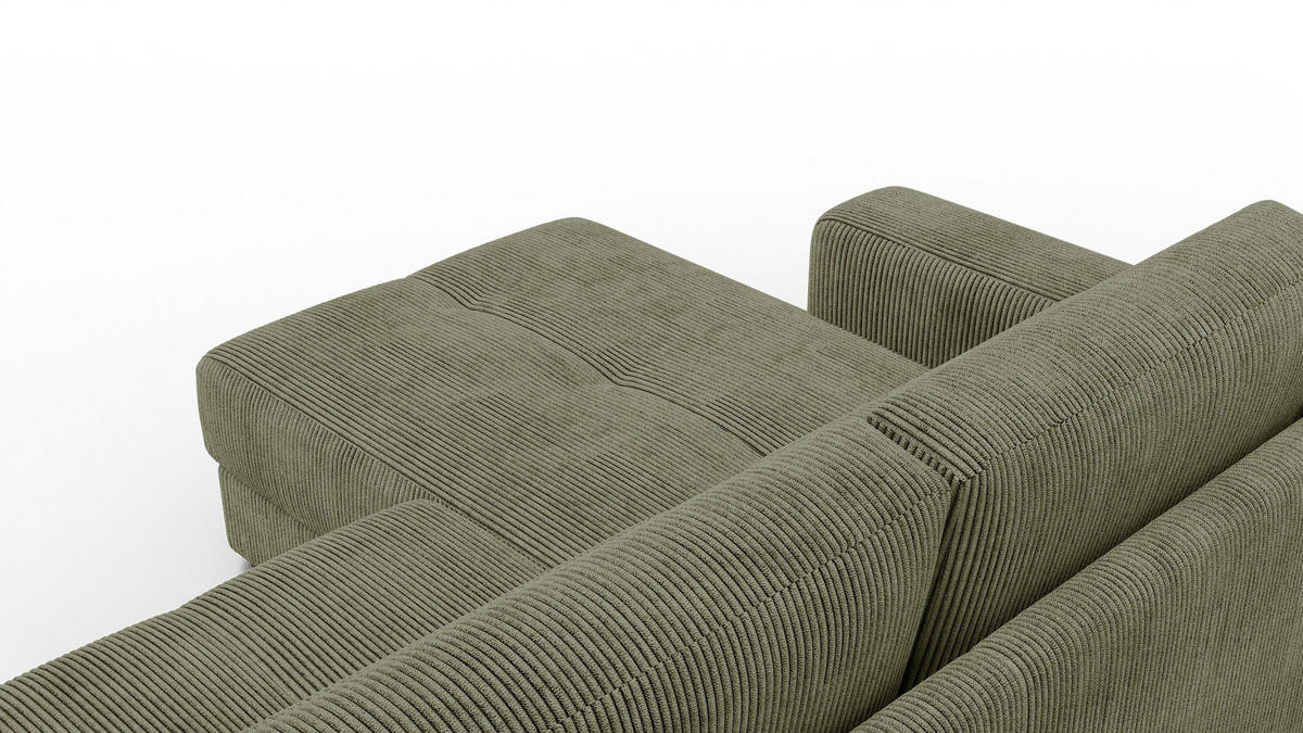 ECKSOFA OLI 4-Sitzer links, olivgrün - Olivgrün, Holz/Textil (295/172cm) - Courtois Laville