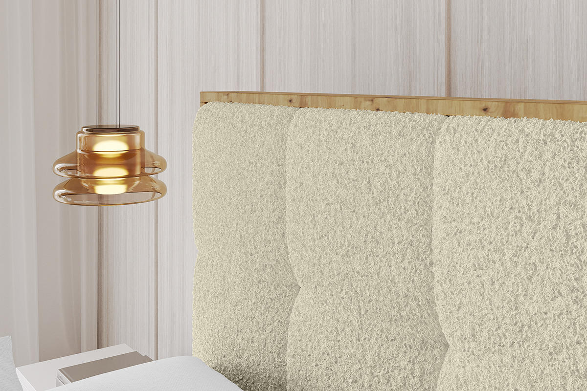 POLSTERBETT mit Bettkasten, Fußteil und Lattenrost, Boxbett ohne Matratze - ENZO7-Z 180x200 Beige - Taupe, Holzwerkstoff/Textil (180/200cm) - ALTDECOR