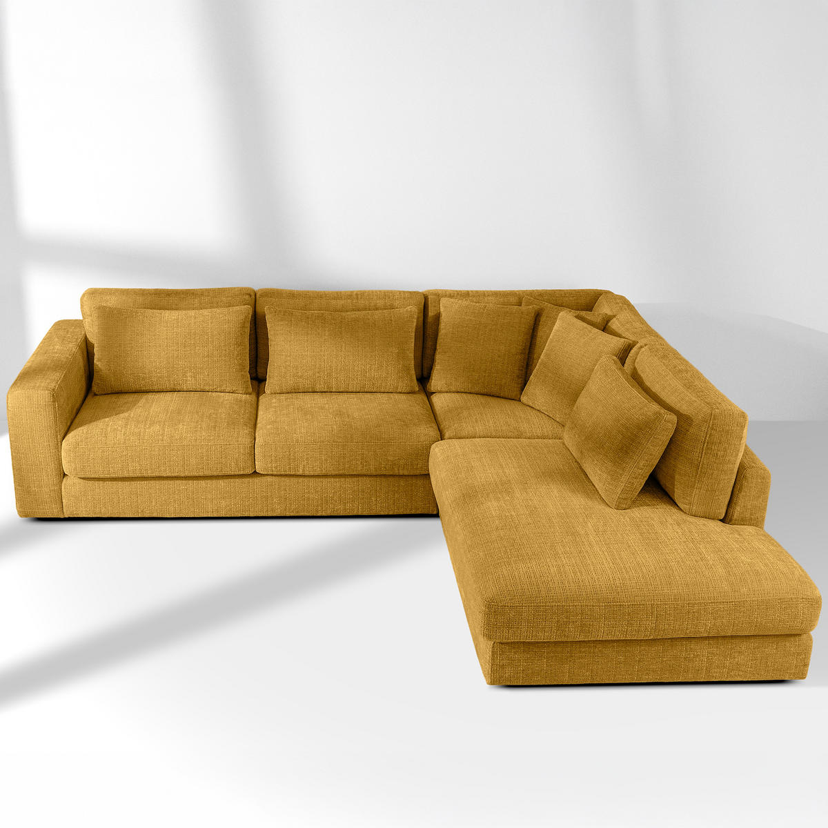 ECKSOFA rechts VERUS - Gelb, Holz/Holzwerkstoff (297/248cm) - KONSIMO®