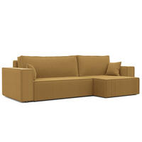 ECKSOFA mit Schlaffunktion und Bettkasten, Gelb - Gelb, Holzwerkstoff/Textil (145/276cm) - Idohome