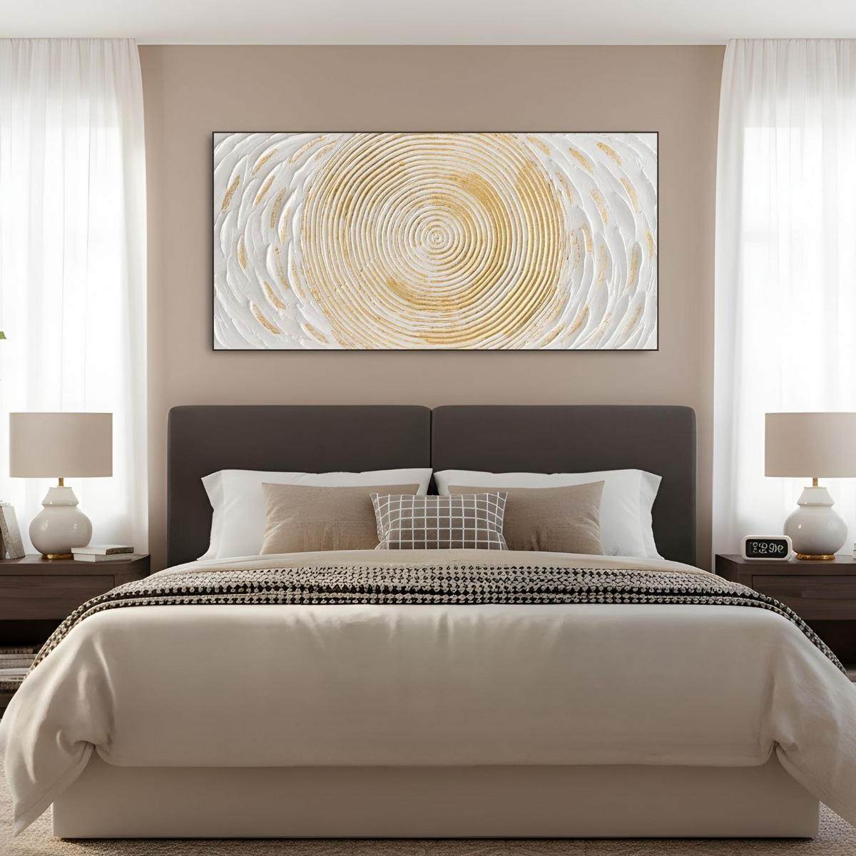 ACRYLBILD HANDGEMALT 100/50 cm - Weiß, Holz/Textil (100/50cm) - KUNSTLOFT