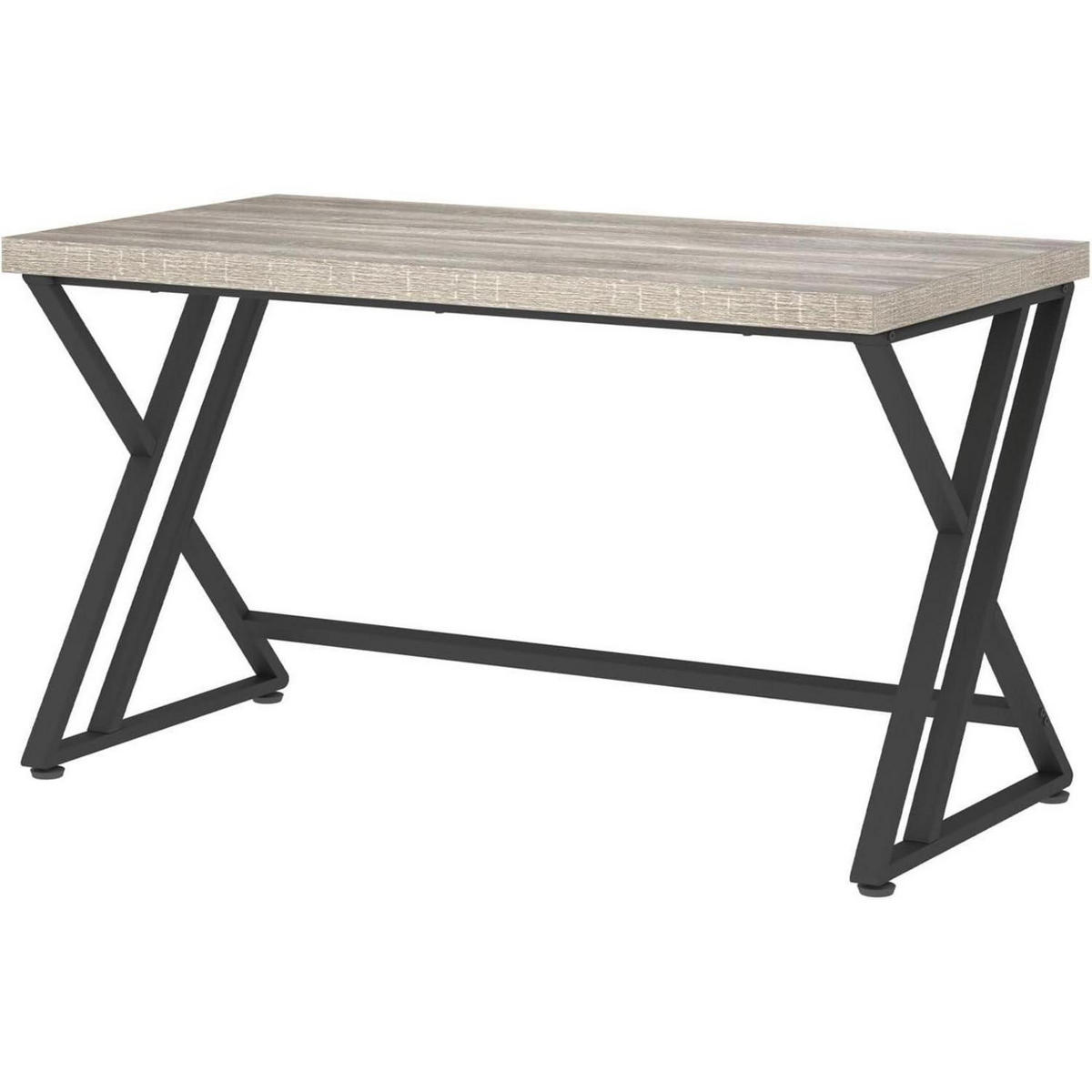 BÜROSCHREIBTISCH Grau Holz-Metall 140 x 60 x 75.5 cm - Grau, Holzwerkstoff (60/140/75.5cm)