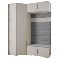 GARDEROBEN-SET 236,7/181,7/47 - Goldfarben/Weiß, Holz/Metall (181.7/236.7/47cm) - Abiks Möbel