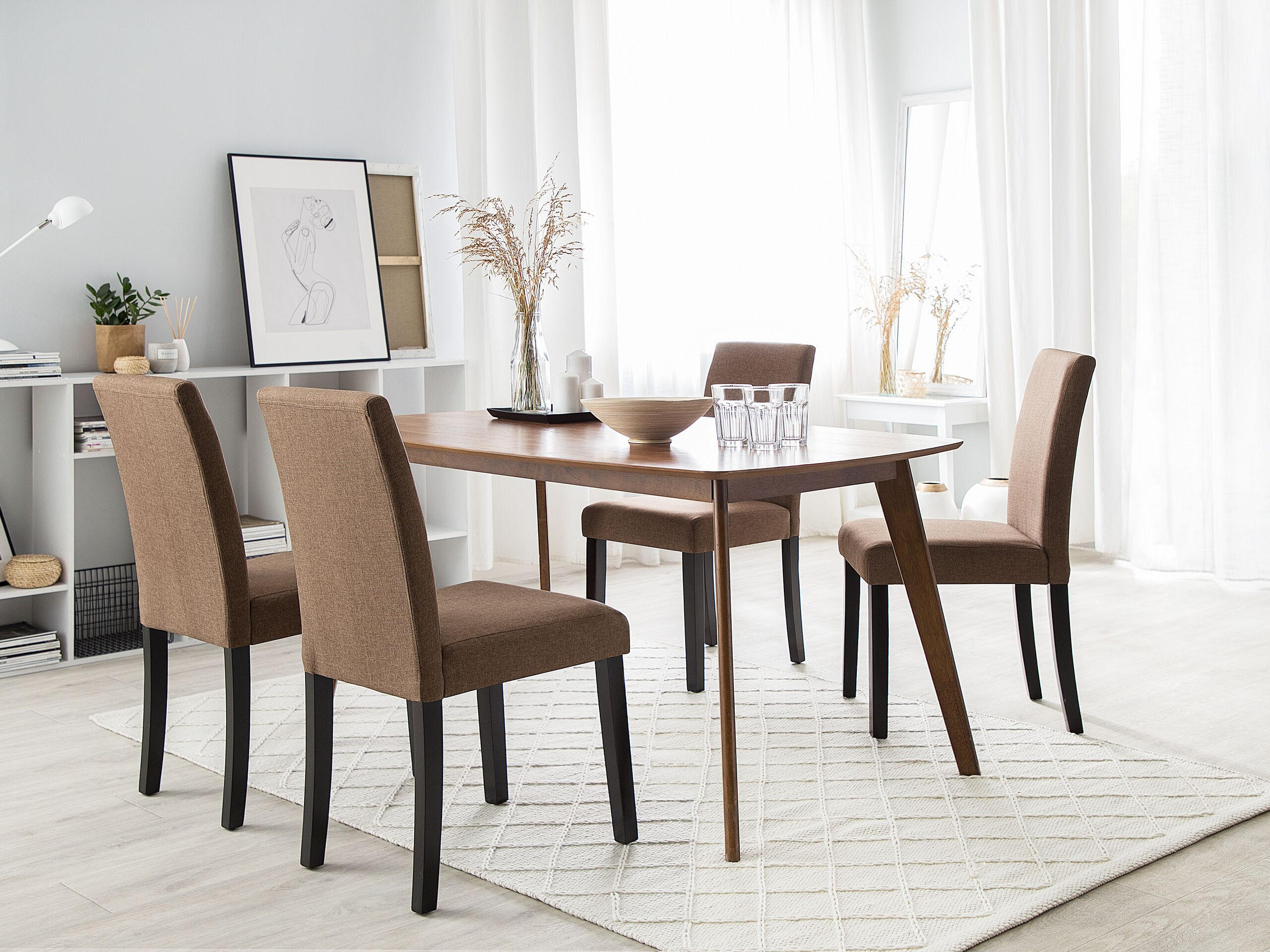 STUHL 2er-Set Polsterbezug Braun Broadway - Braun, Holz/Textil (44/92/45cm) - Beliani