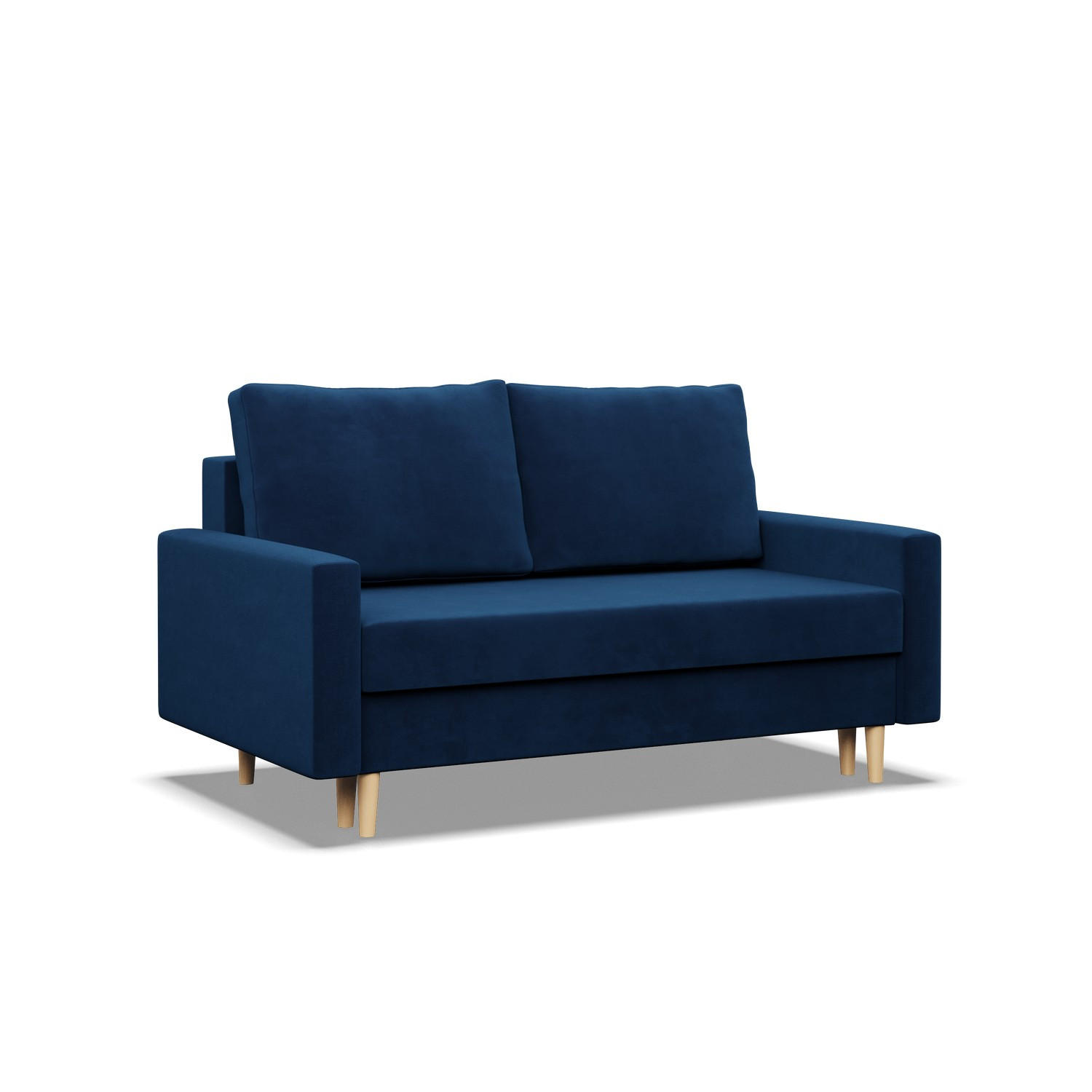 SOFA 2-SITZER MIT SCHLAFFUNKTION BLANK, Dunkelblau - Blau, Textil (152/88/92cm) - Mebligo