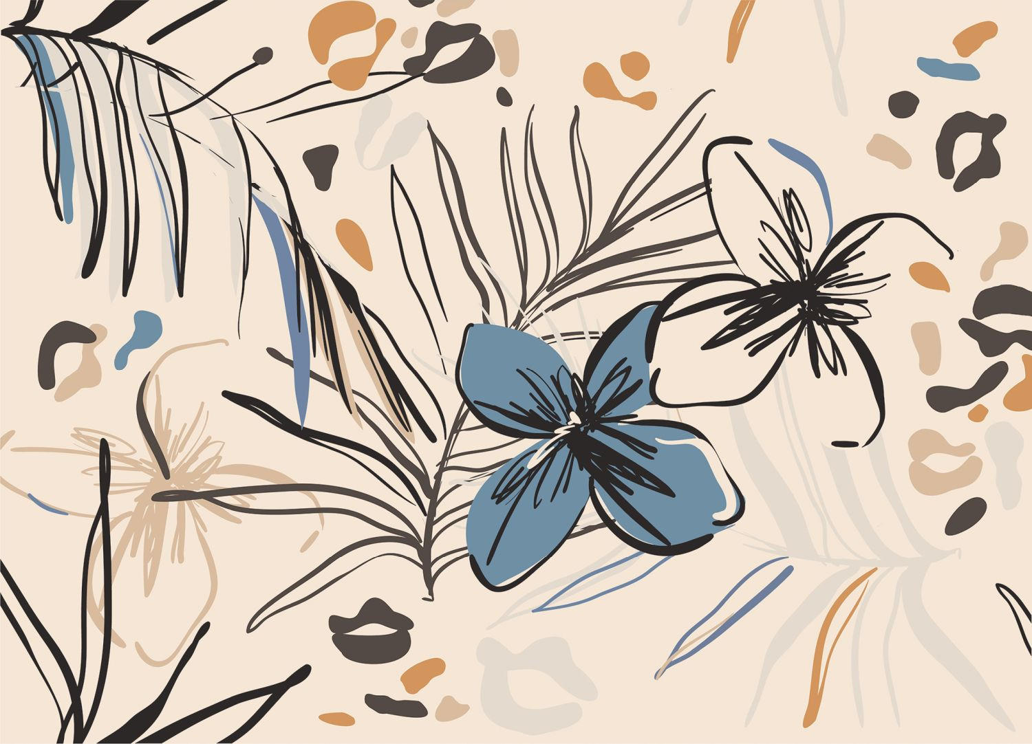 FOTOTAPETE Blumenmuster 270 x 375 cm - Multicolor, Papier (270/375cm) - Sanders & Sanders