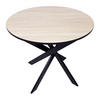 ESSZIMMERTISCH Rund, eiche und schwarz, Beine Metall schwarz lackiert, 90/90/77cm - Eichefarben/Schwarz, Holzwerkstoff (90/90/77cm) - Skraut Home