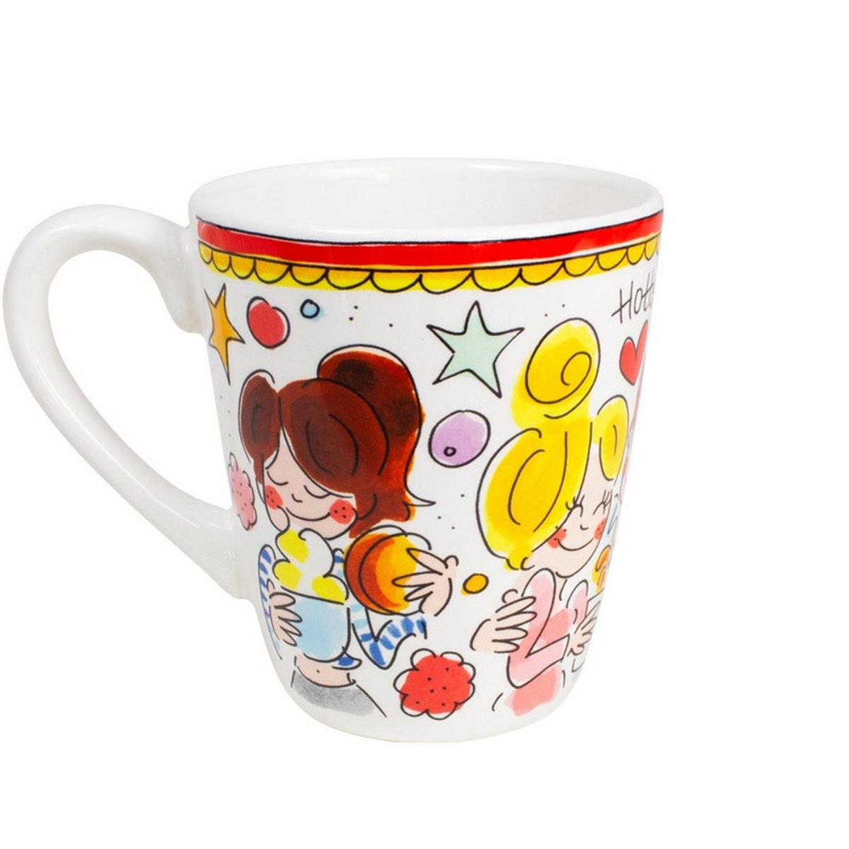 BECHER Roter Rand in Bunt - 350 ml - Multicolor, Keramik (0.35L) - Blond Amsterdam