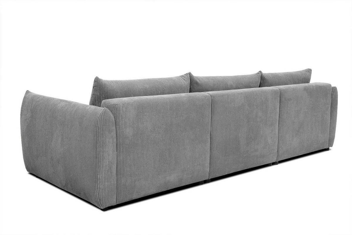 ECKSOFA TAUER 5-Sitzer, hellgrau - Hellgrau/Schwarz, Holzwerkstoff/Kunststoff (173/294cm) - Courtois Laville