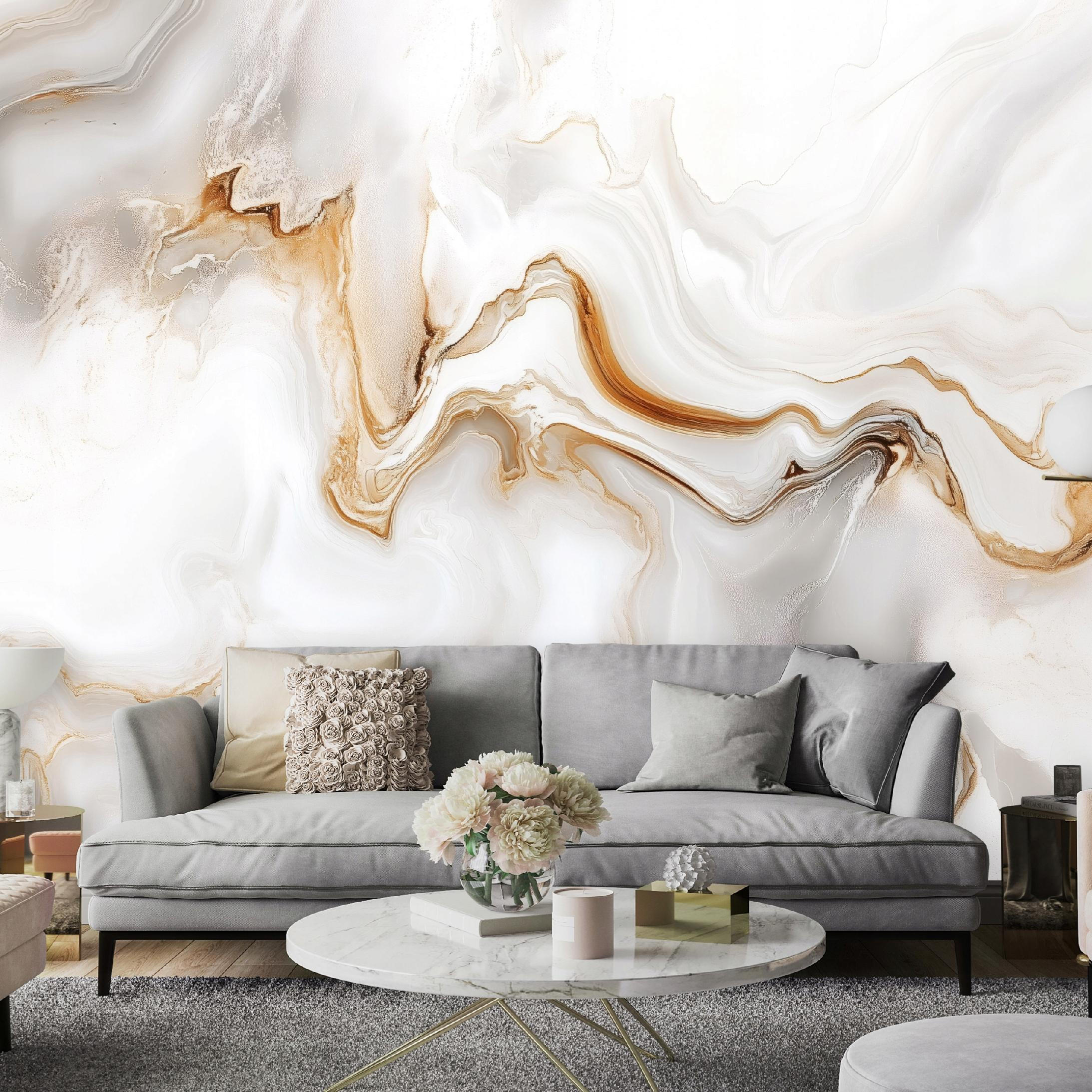 FOTOTAPETE Marmor Steinwand Vlies Tapete Wohnzimmer 350x250 - Multicolor, Papier (350/250cm) - Wallarena