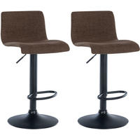 BARHOCKER 2er Set Brandon Stoff braun - Schwarz/Braun, Textil/Metall (39/104/36cm) - TPFLiving