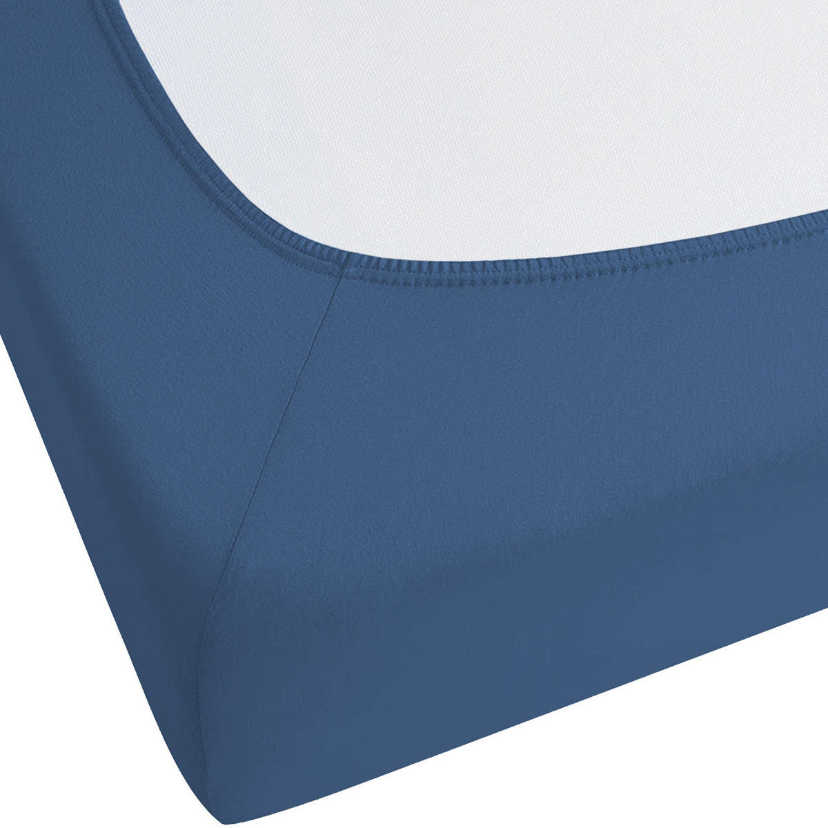 SPANNBETTLAKEN 160/200 cm Baumwolle Marineblau Janbu - Hellblau, Textil (160/200cm) - Beliani