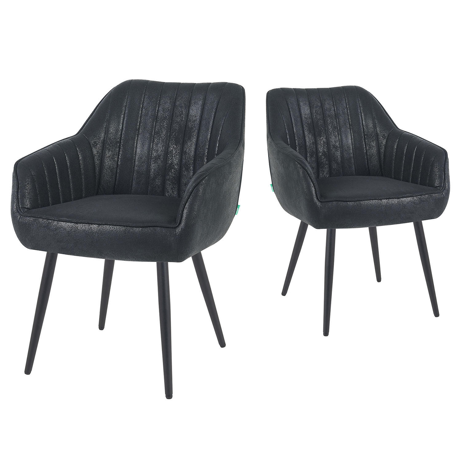 ESSZIMMERSTUHL Mika-Bela - Schwarz, Textil/Metall (60/82/61cm) - DUBI Möbel