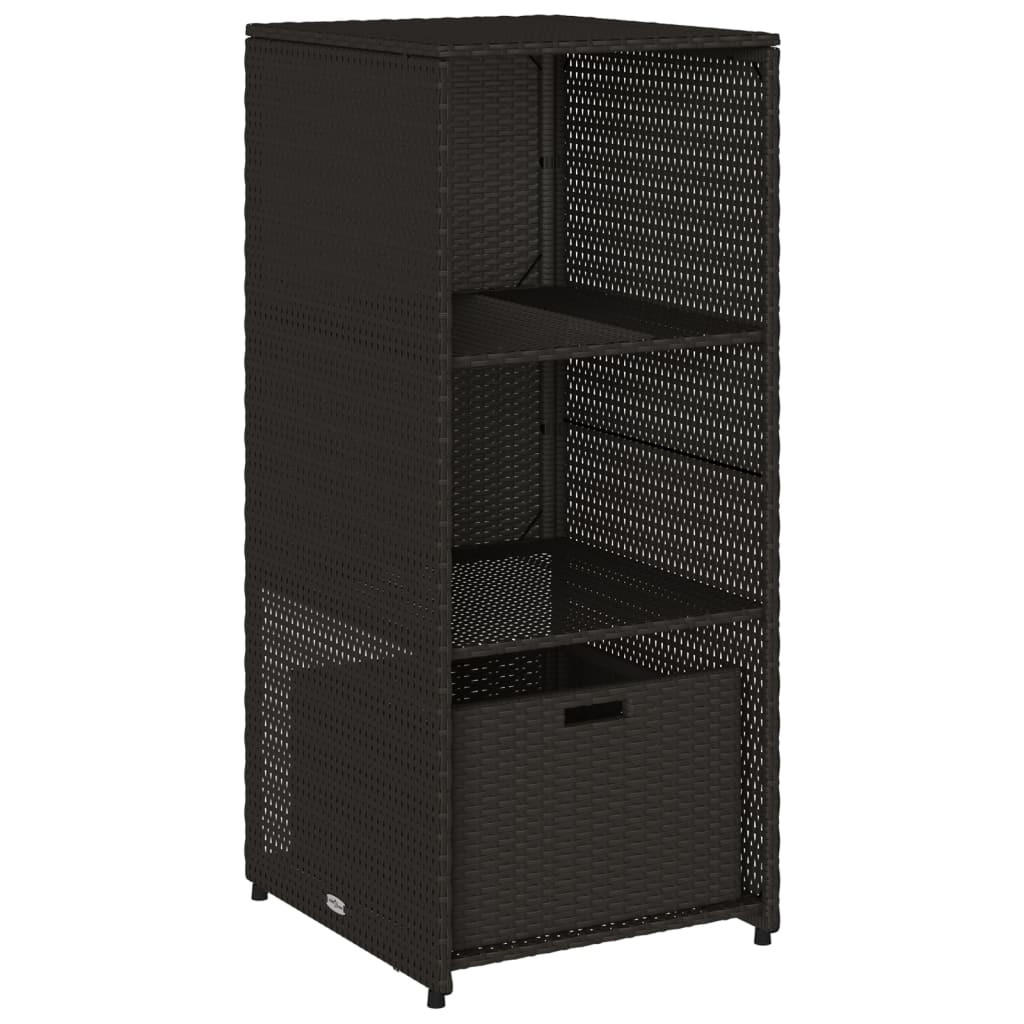 GARTENSCHRANK Schwarz 50x55x115 cm Poly Rattan - Schwarz, Kunststoff (50/115/55cm) - furnicato