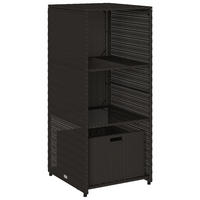 GARTENSCHRANK Schwarz 50x55x115 cm Poly Rattan - Schwarz, Kunststoff (50/115/55cm) - furnicato