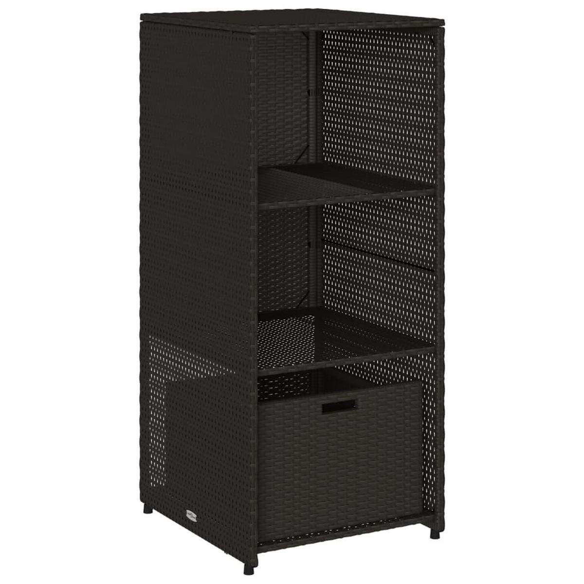 GARTENSCHRANK Schwarz 50x55x115 cm Poly Rattan - Schwarz, Kunststoff (50/115/55cm) - furnicato