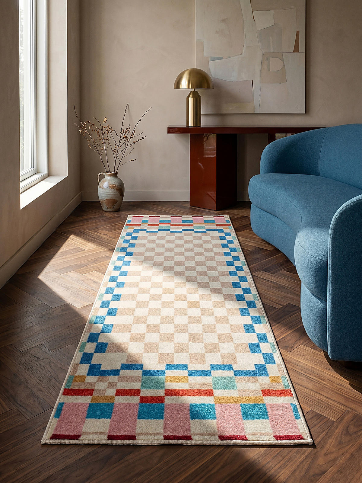 WOLLTEPPICH DAHLIA, geometrisch, Bunt, 80 x 300 cm - Multicolor, Textil (80/300cm) - KADIMA DESIGN