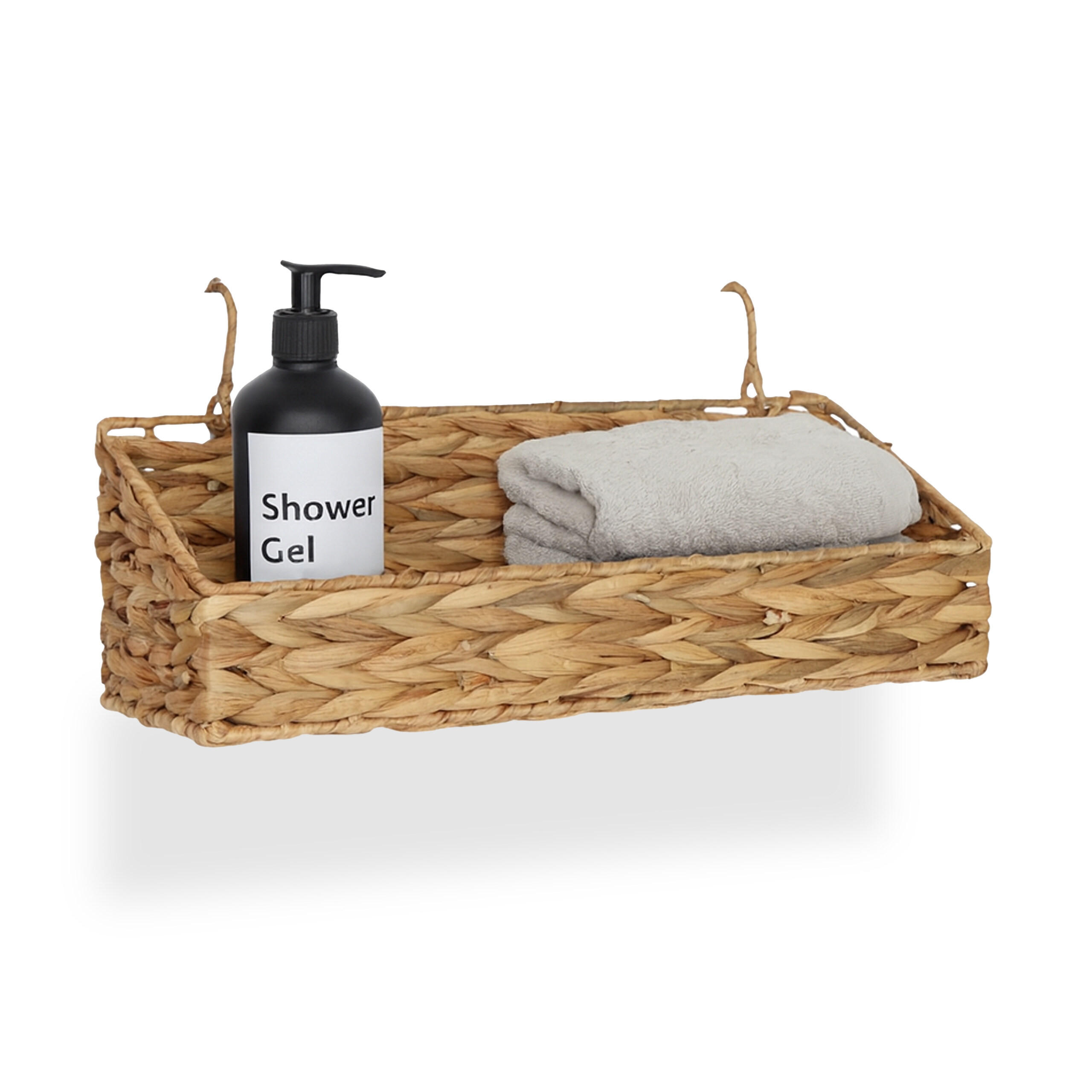 AUFBEWAHRUNGSKORB - Hellbraun, Textil/Metall (16/42/14cm) - Relaxdays