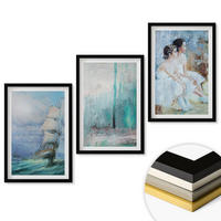 WANDBILDER 3er-Set - 40x60 cm Schwarzer Rahmen - Abstrakte Tänzerin auf dem Schiffsmeer - Schwarz, Kunststoff (40/60cm) - ArtPrintCave