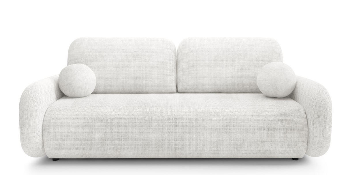 SOFA Cremona 01 LEON Mit Schlaffunktion - Weiß, Textil (220/90/92cm) - Sepro Meble