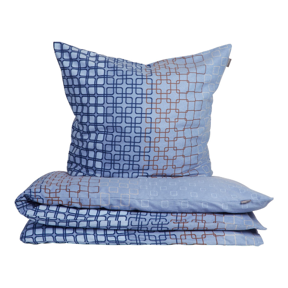 BETTWÄSCHESET Henka - Feinbiber - 2-teilig - 155 x 220 cm - Hellblau-Braun - Braun, Textil (155/220cm) - SCHIESSER