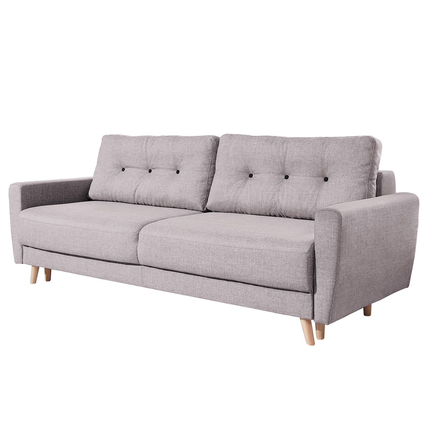 3-SITZER SOFA - Hellbraun/Hellrosa, Textil (220/90/90cm) - home24