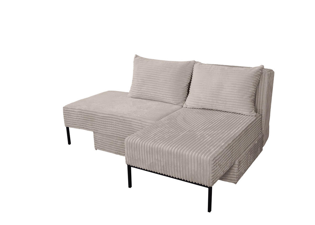 ECKSOFA Mit Schlaffunktion MOOKA 4in1-Multifunktions-System Stoff Velo Rechts Beige - Beige, Holz/Textil (145/160cm) - Kaiser Möbel