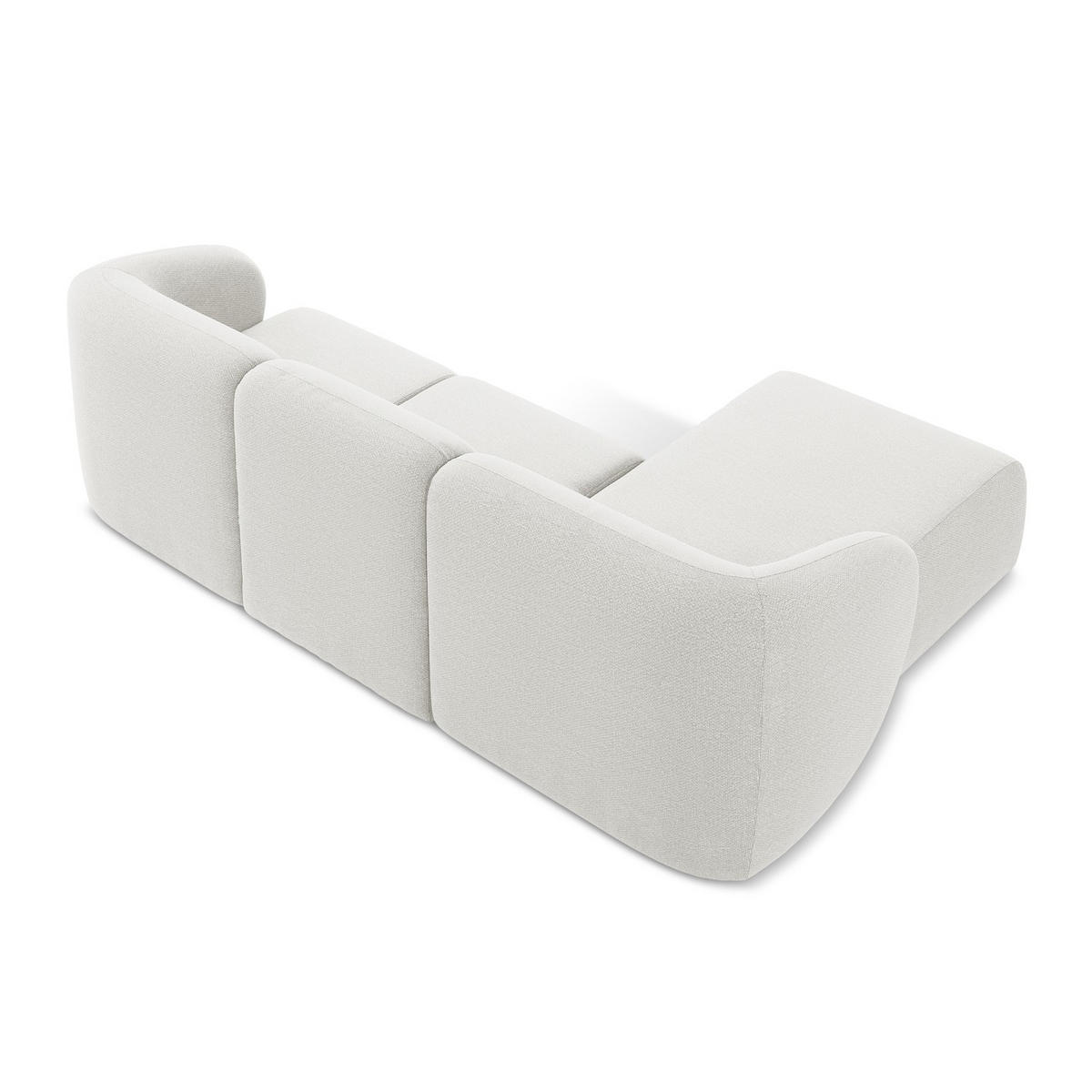 ECKSOFA Links Bouclé Stoff Weiß - Schwarz/Weiß, Holzwerkstoff/Kunststoff (248/166cm) - LaMiaSofa