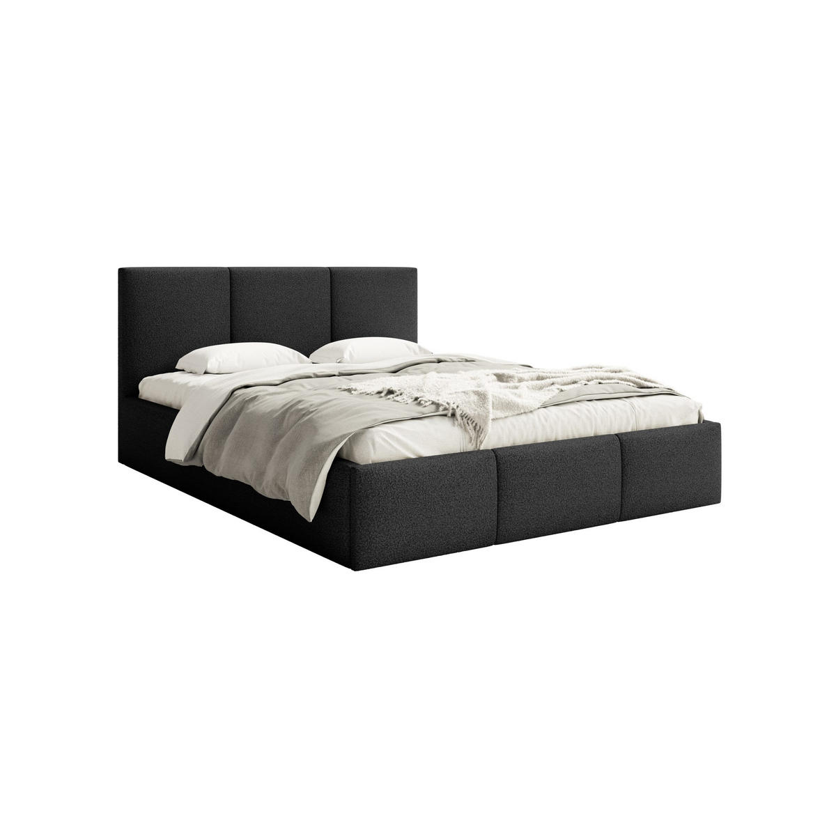 POLSTERBETT Fondi Slim 160x200 cm, Schwarz - Schwarz, Textil (160/200cm) - Fedve