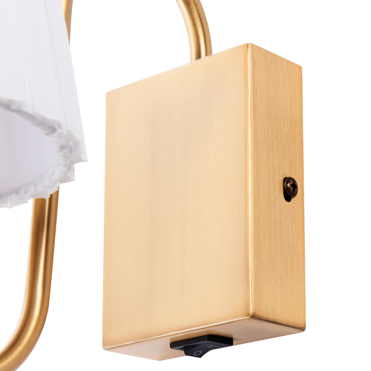 WANDLAMPE 2er Set Weiß/Gold Tolka - Goldfarben/Weiß, Metall (24/21/14cm) - Beliani
