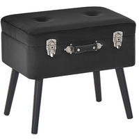 HOCKER Mallard 36/52/46 cm - Schwarz, Textil (52/46/36cm) - Beliani
