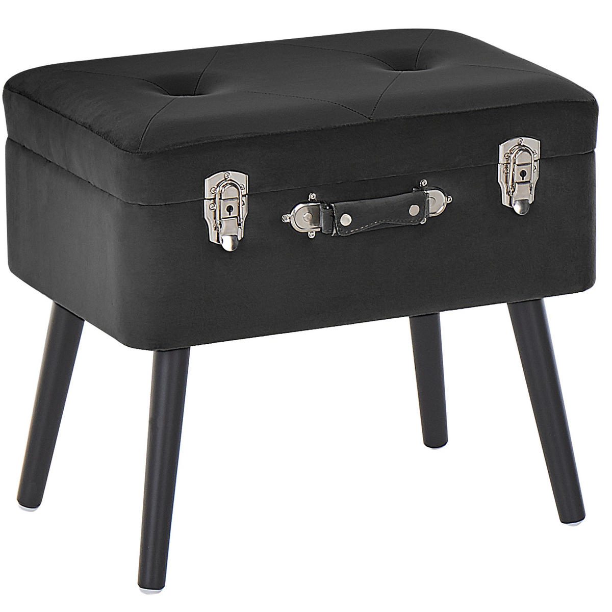 HOCKER Mallard 36/52/46 cm - Schwarz, Textil (52/46/36cm) - Beliani