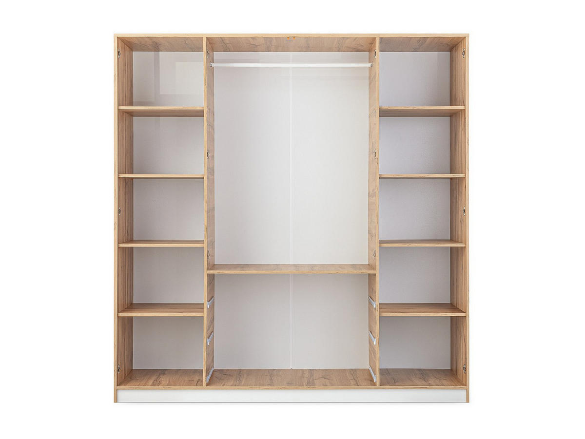 KLEIDERSCHRANK - 302 cm, 311 cm x 106.5 cm - Holz, Platte - Naturfarben Hell, Weiß LAMIKI - Naturfarben/Weiß, Holz (302/200/106.5cm) - Vente-Unique