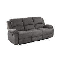 3-SITZER-RELAXSOFA Federkern, Liegefunktion verstellbar durch halbautomatische Relaxfunktion B204/T87/H97 cm, Mikrofaser Vintage Anthrazit/ 15131 - Anthrazit/Schwarz, Textil (204/97/87cm) - luma-home