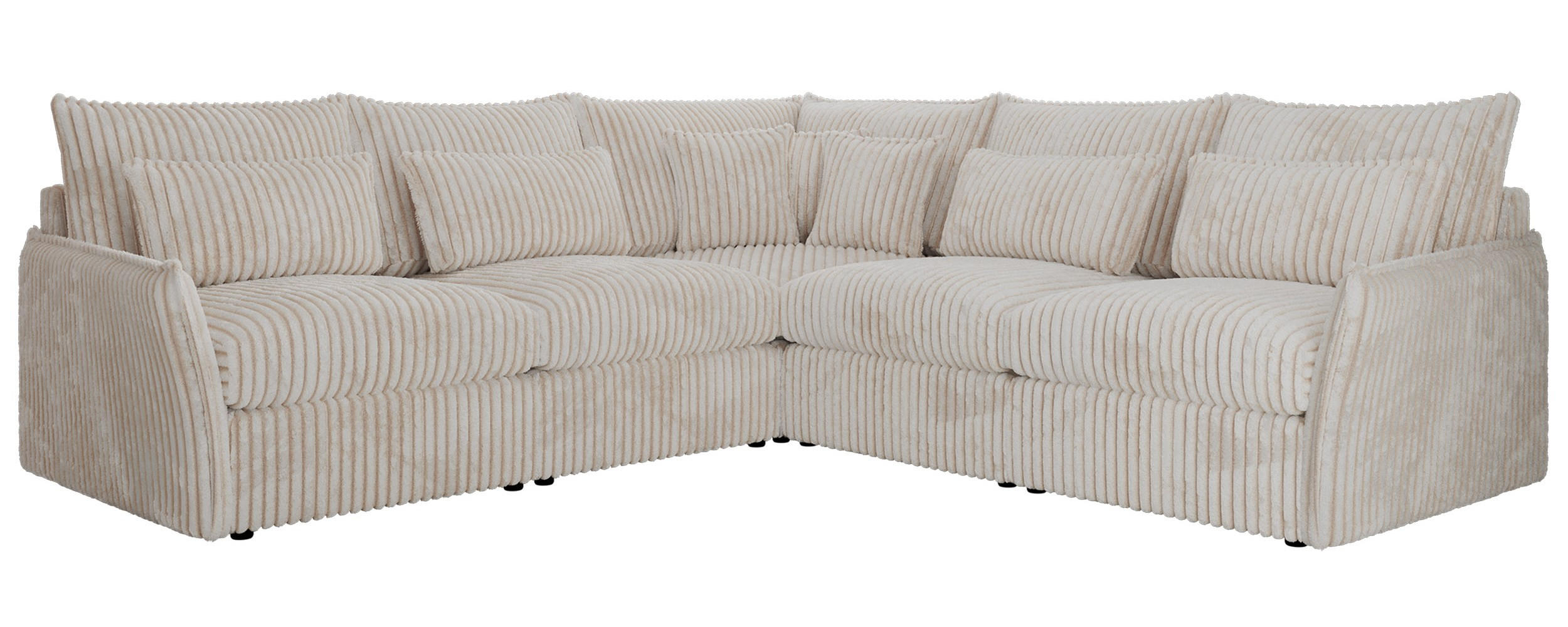 ECKSOFA VERSO L Beige Cord - Beige/Schwarz, Kunststoff/Textil (270/270cm) - MKS