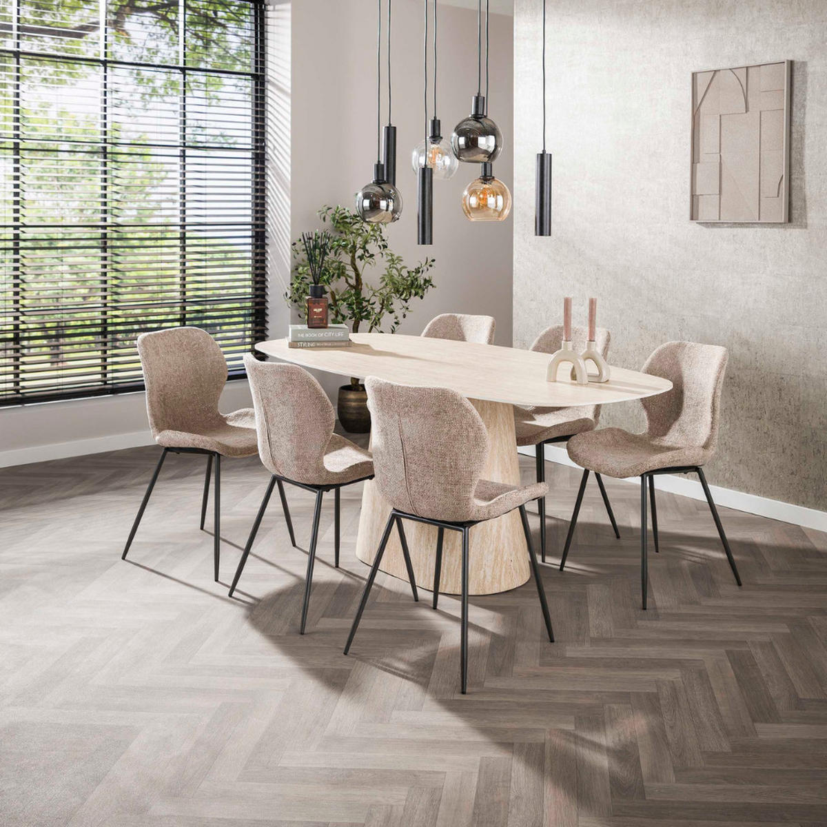 ESSTISCH CENTRO Beige Travertin Optik 180cm - Beige, Keramik (180/90/76cm) - alesvelt