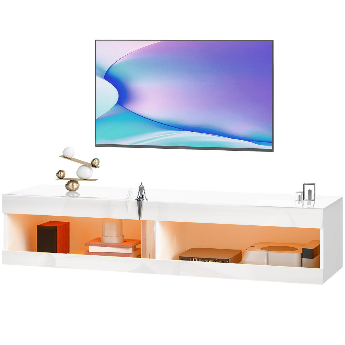TV-MÖBEL Weiß 1 Stück - Weiß, Holzwerkstoff (140/30/40cm) - GiPP
