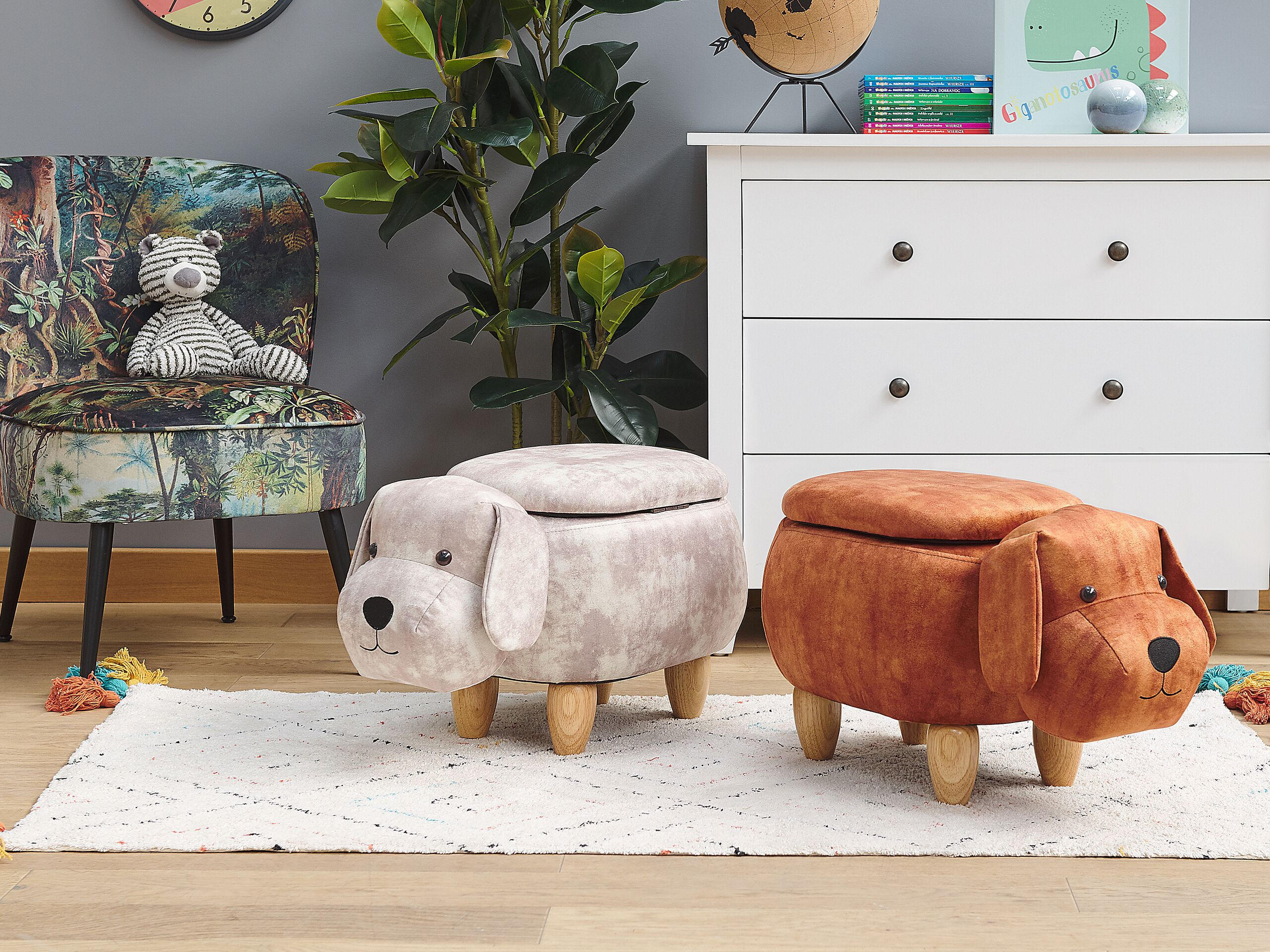 HOCKER Doggy 36/62/38 cm - Beige, Textil (62/38/36cm) - Beliani
