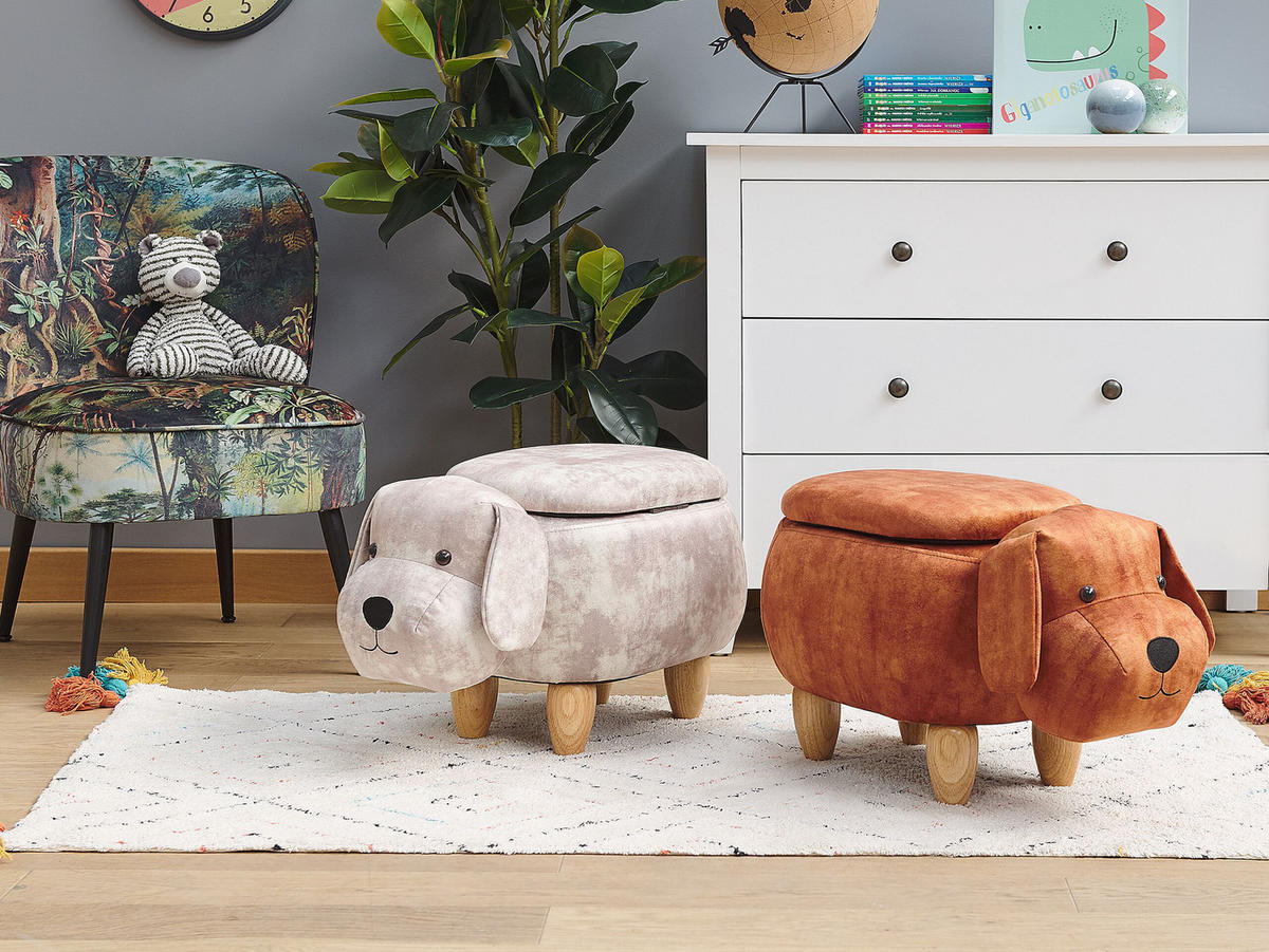 HOCKER Doggy 36/62/38 cm - Beige, Textil (62/38/36cm) - Beliani
