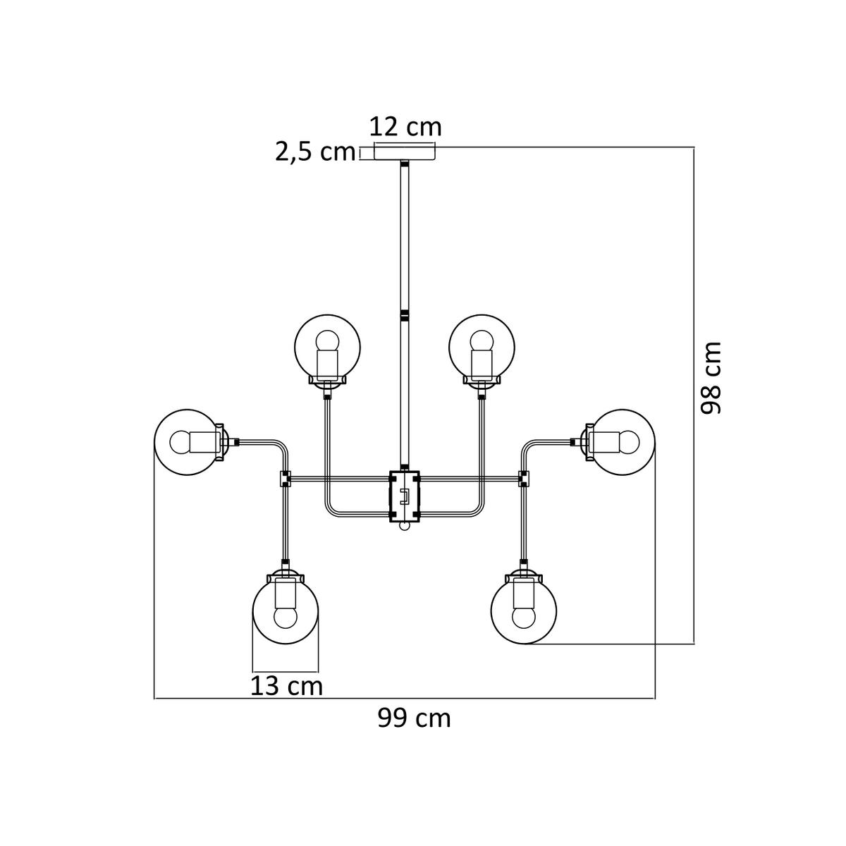 HÄNGELEUCHTE Zenith, Schwarz und Kupfer, 94cm - Kupferfarben, Metall (94/78/94cm) - KOSILUM